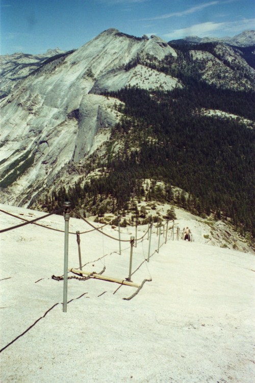 going down halfdome chains