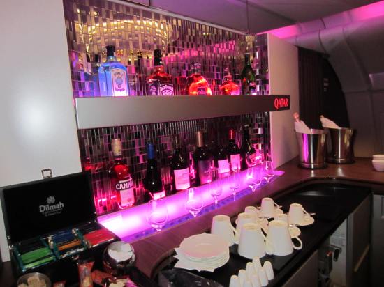 Qatar a380 bar bottles