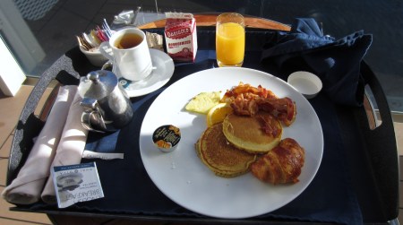 Celebrity room service pancake breakfast